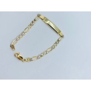 Real 10k Gold Bracelet ID Figaro Kids 6.5